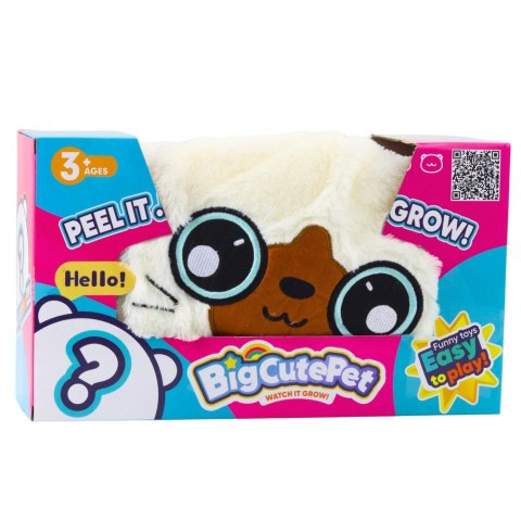 Piłka Do Skakania Rosnąca Pluszowa Kotek Biały Pompka 50 cm LEAN Toys