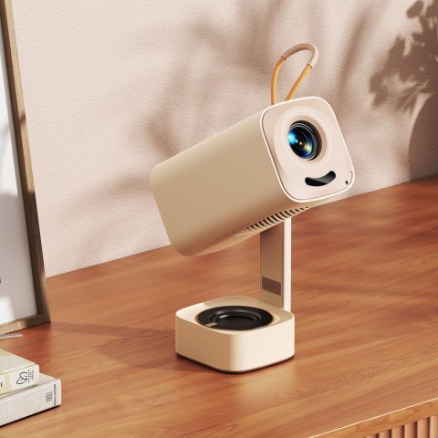 Projektor multimedialny przenośny składany WiFi BT FullHD 1080p - beżowy Yaber