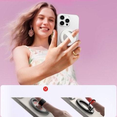 Ring pierścień magnetyczny uchwyt do smartfona MagSafe - biały JOYROOM