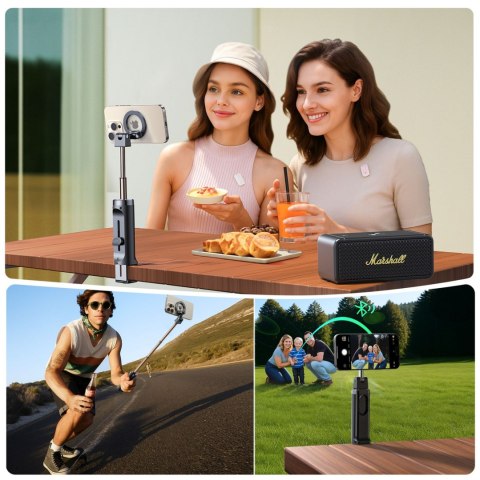 Selfie stick kij do zdjęć z uchwytem pilotem Bluetooth MagSafe - czarny JOYROOM