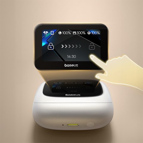 Słuchawki bezprzewodowe z ekranem Bowie M2s Ultra TWS - białe BASEUS