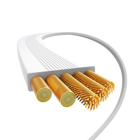 Kabel przewód zwijany USB-C 100W 2m - biały BASEUS