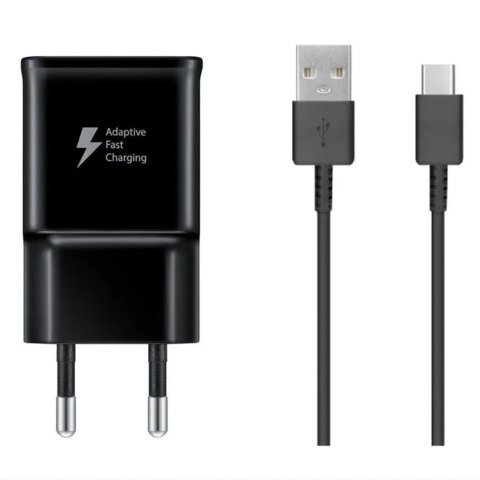 Ładowarka sieciowa Samsung USB-A 15W z kablem USB-A - USB-C - czarna SAMSUNG