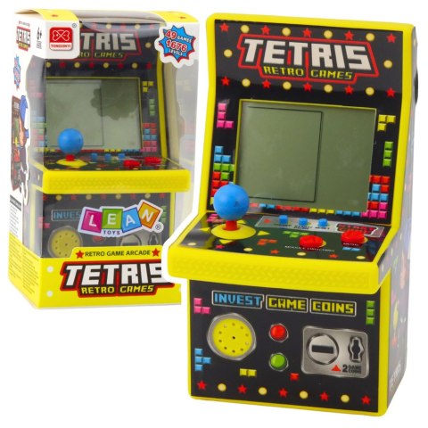 Mini Automat Do Gry Tetris Retro 49 Gier 1676 Poziomów Żółty LEAN Toys