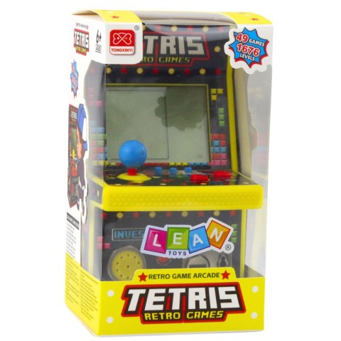 Mini Automat Do Gry Tetris Retro 49 Gier 1676 Poziomów Żółty LEAN Toys