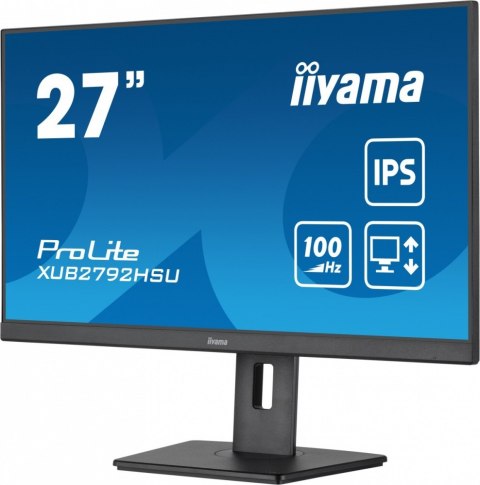 Monitor ProLite XUB2792HSU-B6 27 cali IPS,HDMI,DP,100Hz,SLIM,4xUSB3.2,PIVOT, HAS(150mm),2x2W IIYAMA