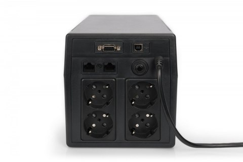 Zasilacz awaryjny UPS Line-Ineractive LCD, 1000VA/600W, 2x12V/7Ah, AVR, 4xSCHUKO, USB, RS232, RJ45 Digitus