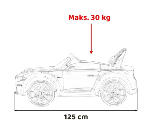 Ford Mustang GT Autko na akumulator dla dzieci Czerwony