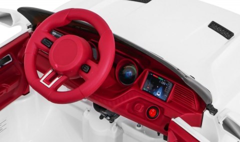 Autko GT Sport na akumulator dla dzieci Biały + Pilot + Wolny Start + Bagażnik + MP3 LED