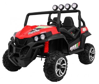 Grand Buggy Strong Lift dla dzieci Czerwony + Napęd 4x4 + Pilot + Bagażnik + Radio MP3 + LED