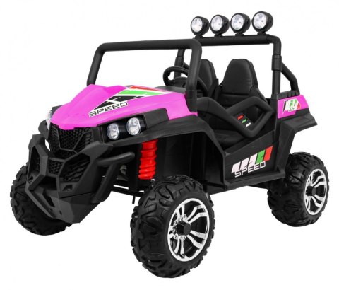 Grand Buggy Strong Lift dla dzieci Różowy + Napęd 4x4 + Pilot + Bagażnik + Radio MP3 + LED