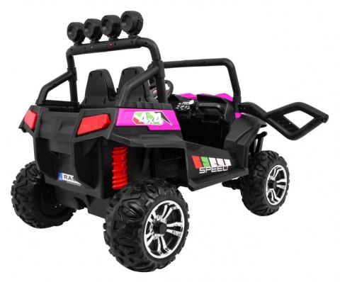 Grand Buggy Strong Lift dla dzieci Różowy + Napęd 4x4 + Pilot + Bagażnik + Radio MP3 + LED