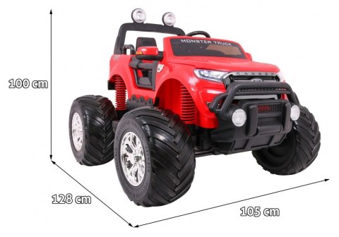 Ford Ranger MONSTER 4x4 Autko na akumulator dla dzieci Czerwony