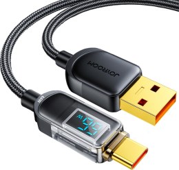 Kabel przewód USB - USB-C z wyświetlaczem 66W 1.2 m czarny