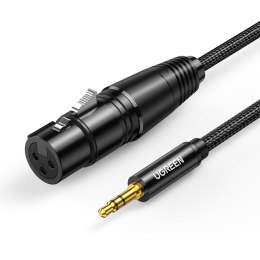 Kabel przewód audio 3.5mm mini jack (męski) - XLR (żeński) 1m czarny UGREEN