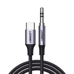Kabel przewód audio w oplocie USB-C - mini jack 3.5mm 1m szary UGREEN