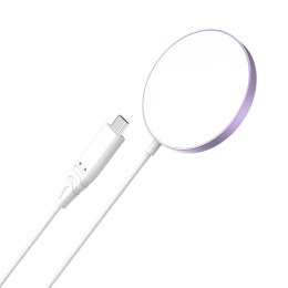 Ładowarka magnetyczna indukcyjna do iPhone 15W MagSafe różowa CHOETECH