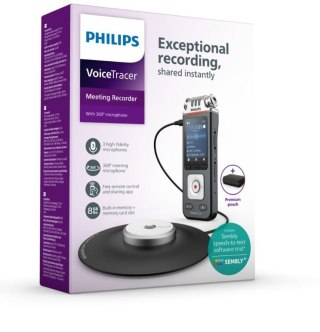 Dyktafon DVT8115 Pamięć 8GB,nagrywanie 360°,microSDHC 32GB Philips