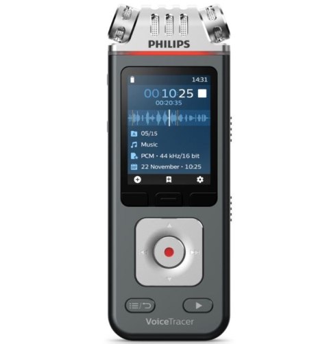 Dyktafon DVT8115 Pamięć 8GB,nagrywanie 360°,microSDHC 32GB Philips