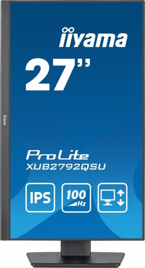 Monitor ProLite XUB2792QSU-B6 27 cali IPS,QHD,HAS(150mm),100Hz,4xUSB3.2,SLIM IIYAMA