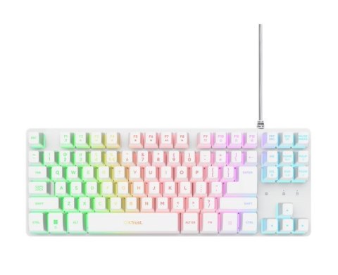 Klawiatura gamingowa podświetlana GTX 833 Thado TKL biała Trust