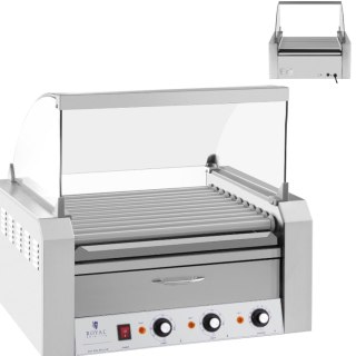 Roller grill rolkowy z osłoną i szufladą grzewczą do bułek 20 parówek HotDog 2600W 230V Royal Catering Royal Catering