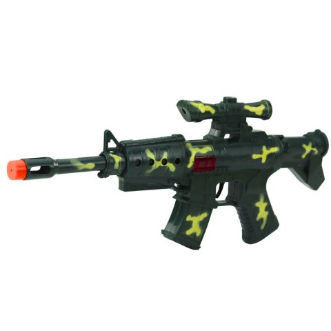 Zestaw Karabin Wojskowy Z Karabinem Akcesoria Dźwięk Strzału Khaki LEAN Toys