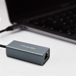 Adapter USB-C na RJ45 Ethernet | 1000Mbps | Aluminiowa obudowa Qoltec
