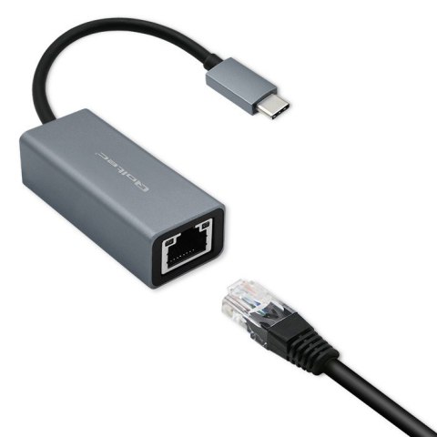 Adapter USB-C na RJ45 Ethernet | 1000Mbps | Aluminiowa obudowa Qoltec