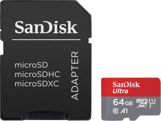 Karta Ultra microSDXC 64GB 140MB/s A1 + Adapter SD SanDisk