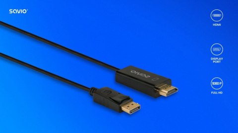 Kabel Display Port do HDMI 1,5m, CL-183 Savio