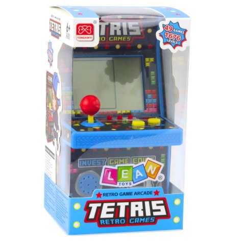 Mini Automat Do Gry Tetris Retro 49 Gier 1676 Poziomów Niebieski LEAN Toys