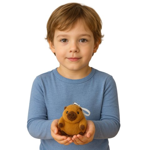 Pluszowa Kapibara Z Kręcącym Ogonkiem Brelok 9 x 8 cm LEAN TOYS