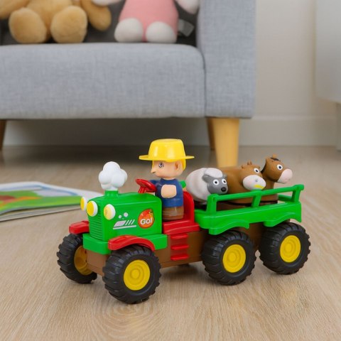 Traktor Edukacyjny Interaktywny Dla Malucha Zwierzęta Światła Dźwięki LEAN Toys