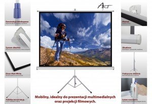 Ekran ręczny na statywie 4:3 120" 244x183cm TS-120 4:3 ART