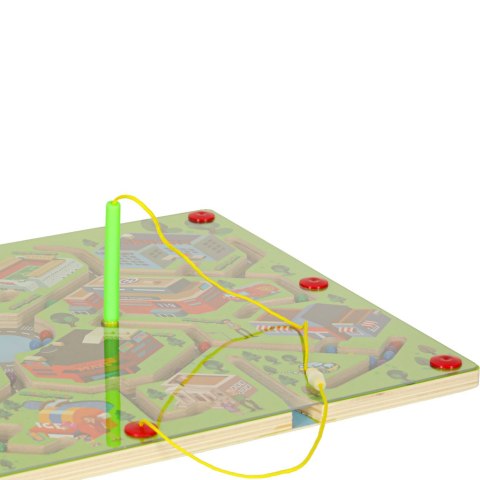 Gra labirynt magnetyczna planszowa drewniana do podróży duże miasto 2 graczy Kik Sp. z o. o. Sp. k.