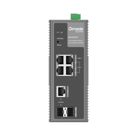 Przełącznik IES206GPP Industrial Easy Managed Omada, 6 portów gigabitowych, w tym 3 portPoE+ i TP-LINK