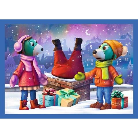 Puzzle - 4w1 (12, 15, 20, 24) - U Treflików pada śnieg - Rodzina Trefilków - Trefl 34657 Trefl Puzzle