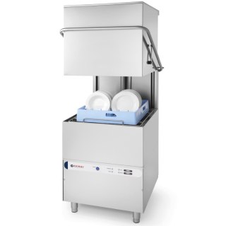 Zmywarka kapturowa do naczyń szybka i oszczędna + dozownik kosz 50x50cm 400V Hendi