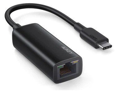 CB-A30 aluminiowa karta sieciowa USB-C Gigabit 10/100/1000 Mbps RJ45 | 1 Gb/s | USB 3.0 Typ C | diody LED AUKEY