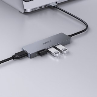 CB-H36 aluminiowy HUB USB-A | Ultra Slim | 4w1 | 4xUSB 3.0 | 5Gbps AUKEY