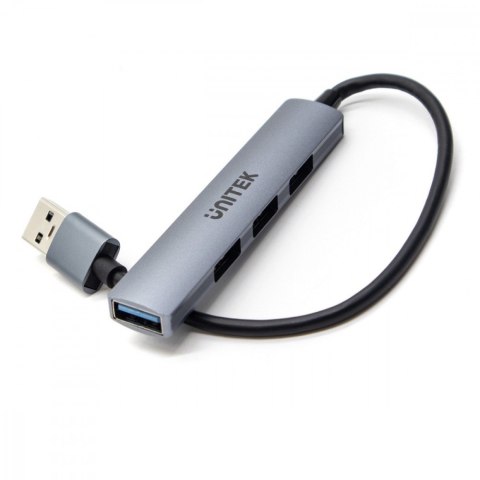Hub USB-A; 3x USB-A 2.0; 1x USB-A 5 Gbps Aluminiowy Unitek