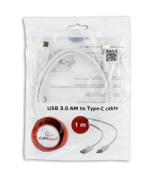 Kabel USB 3.0 C AM/CM 1m/biały Gembird