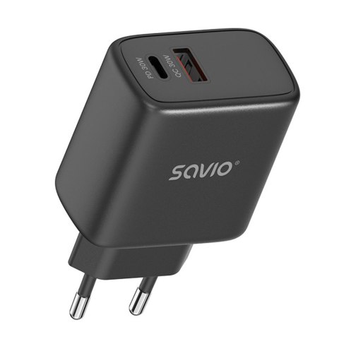 Ładowarka sieciowa 30W Quick Charge, Power Delivery 3.0, LA-06/B Savio