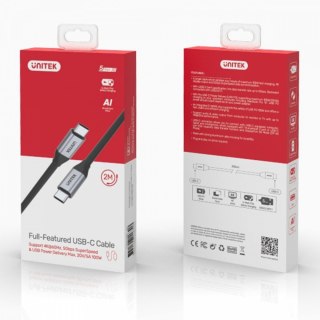 Kabel USB-C - USB-C PD 100W, 5Gbps, 4K60Hz, 2m, M/M; C14091ABK Unitek