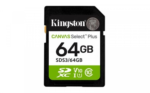 Karta pamięci SD 64GB Canvas Select Plus Gen3 100MB/s Kingston