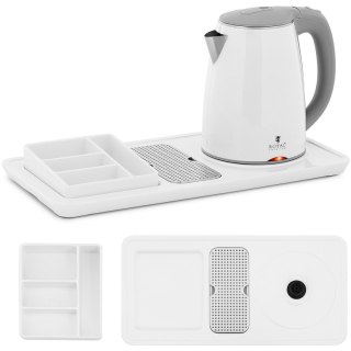 Hotelowy zestaw powitalny czajnik elektryczny z tacą 1.2 l 1800 W biały Royal Catering