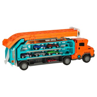 Samochód laweta transporter tor zjeżdżalnia dla samochodów pomarańczowy Kik Sp. z o. o. Sp. k.