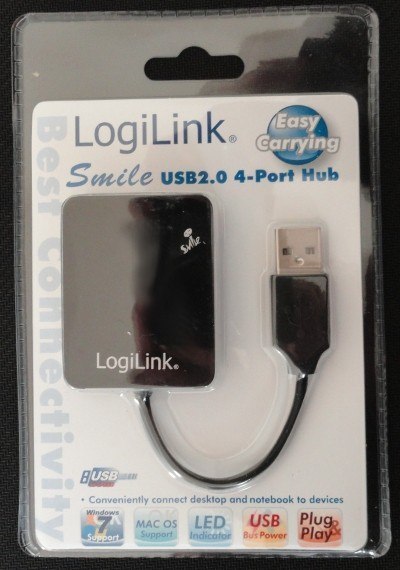 HUB USB 2.0 4-portowy 'Smile' - czarny UA0139 LogiLink