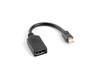 Adapter mini Displayport (M) -> DisplayPort (F) na kablu 10cm czarny Lanberg